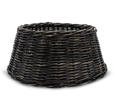 Rieten Kerstboomhuls Black Wash diameter 60 cm - Van der leeden