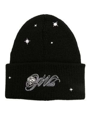 Off-White bonnet à ornements en cristal - Noir