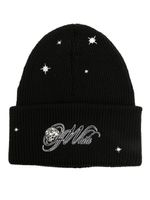 Off-White bonnet à ornements en cristal - Noir