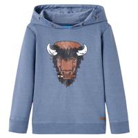 VidaXL Kindertrui met capuchon 128 gemêleerd blauw