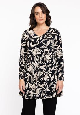 Yoek Tuniek geplooid NORALY | Zwart | Maat 54/56