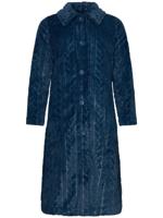 Duurzame fleece badjas marineblauw