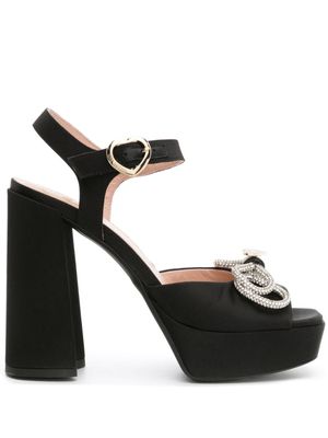 Love Moschino sandales à nœud orné de cristaux 130 mm - Noir