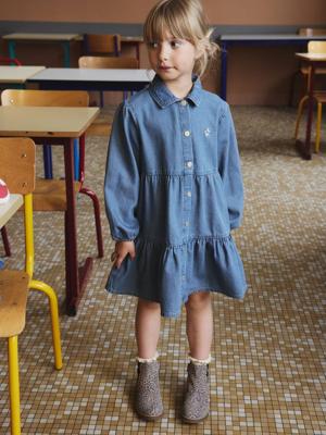 Jurk van lichtgewicht denim voor meisjes middenblauw