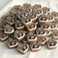 Chocolade bonbons hart met foto - 48 stuks