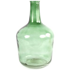 Countryfield Vaas - transparant groen - glas - XL fles vorm - D25 x H42 cm    -