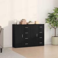 Dressoirs 2 st 60x31x84 cm bewerkt hout zwart eikenkleurig