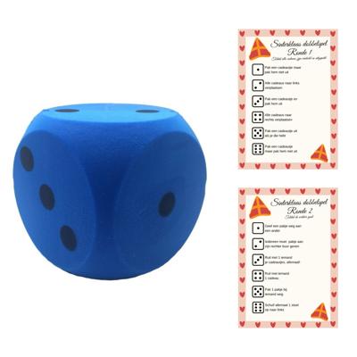 T&F Creations Sinterklaasspel set - dobbelspel - incl foam dobbelsteen - blauw