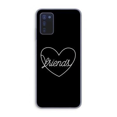 Friends heart black: Samsung Galaxy A03s Transparant Hoesje