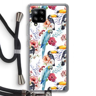 Bloemen tukan: Samsung Galaxy A42 5G Transparant Hoesje met koord