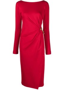 Moschino robe mi-longue à détail de chaîne - Rouge