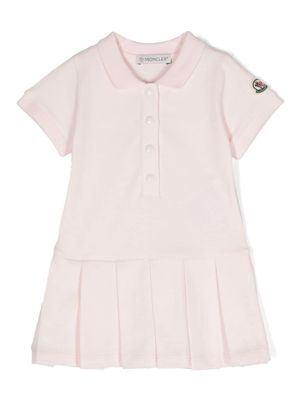 Moncler Enfant robe plissée en piqué - Rose