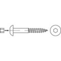 TOOLCRAFT 159345 Bolkop houtschroeven 10 mm 100 mm Binnenzeskant (inbus) Staal Galvanisch verzinkt 50 stuk(s)