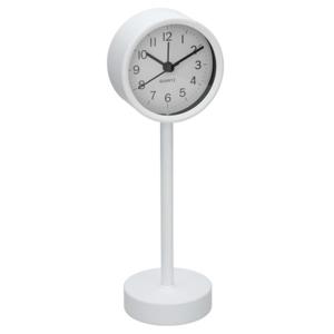Tafelklok staand - metaal - wit - 22 cm- pilaarklok - kinderkamer klokje