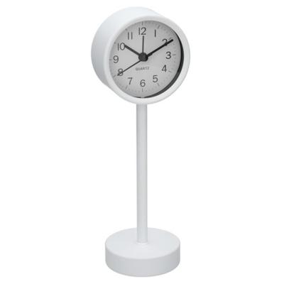 Tafelklok staand - metaal - wit - 22 cm- pilaarklok - kinderkamer klokje