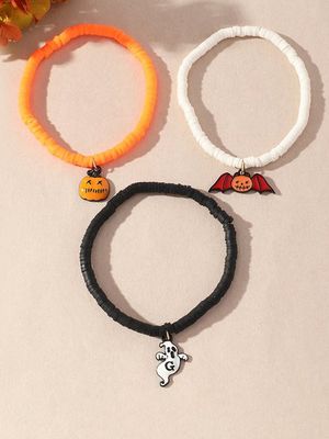 Halloween Pumpkin Ghost Bat Bracelet Three Packs Halloween Pumpkin Ghost Bat Bracelet Three Packs