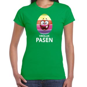 Pasen shirt groen met vrolijk paasei voor dames 2XL  -