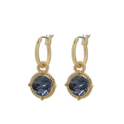 Biba Hang Oorbellen Goud met Swarovski Steentje Montana