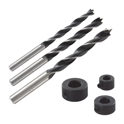 Wolfcraft Deuvelboren | Centerpunt + D-stop | Ø6, 8, 10mm | 3 stuks - 2730000