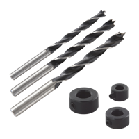 Wolfcraft Deuvelboren | Centerpunt + D-stop | Ø6, 8, 10mm | 3 stuks - 2730000 Wolfcraft Deuvelboren | Centerpunt + D-stop | Ø6, 8, 10mm | 3 stuks - 2730000
