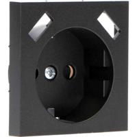 Reflex Inlegplaat voor wandcontactdoos met 2 USB - Zwart