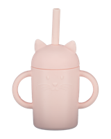 Drinkbeker met rietje - Roze