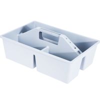 Gereedschap opbergbox/opbergdoos/mand wit met handvat 39 x 26 x 12 cm kunststof   -