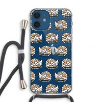 Slapende poes: iPhone 12 mini Transparant Hoesje met koord