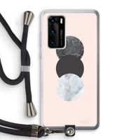Marmeren cirkels: Huawei P40 Transparant Hoesje met koord