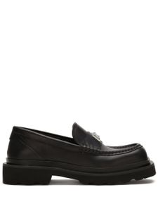 Dolce & Gabbana logo-plaque leather loafers - Noir