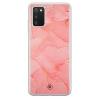 Samsung Galaxy A03s siliconen hoesje - Marmer roze