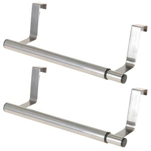 Set van 2x stuks RVS kapstok deurhangers uitschuifbaar 40 cm