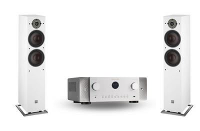 Marantz Cinema 60 7.2 surround receiver zilver/goud + Dali Oberon 7 vloerstaande speakers - wit