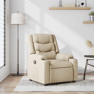 Fauteuil verstelbaar stof crmekleurig