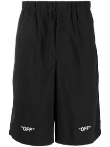 Off-White short en coton à logo imprimé - Noir