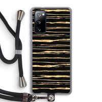 Gouden strepen: Samsung Galaxy S20 FE / S20 FE 5G Transparant Hoesje met koord Gouden strepen: Samsung Galaxy S20 FE / S20 FE 5G Transparant Hoesje met koord