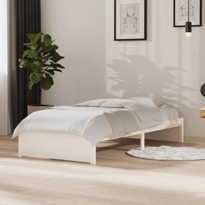 Bedframe massief hout wit 90x190 cm