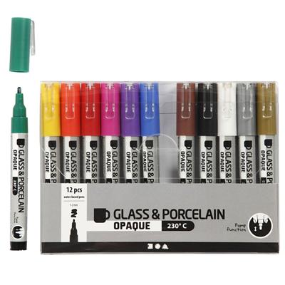 Creativ Company Glas- & porseleinstiften, 12st.