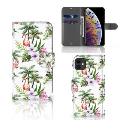 Apple iPhone 11 | Telefoonhoesje | Met pasjeshouder | Flamingo Palms