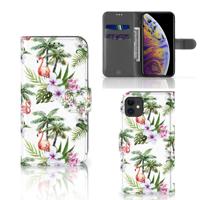Apple iPhone 11 | Telefoonhoesje | Met pasjeshouder | Flamingo Palms