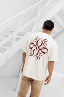 Quotrell Insignia T-Shirt Heren Wit/Rood - Maat L - Kleur: Wit | Soccerfanshop