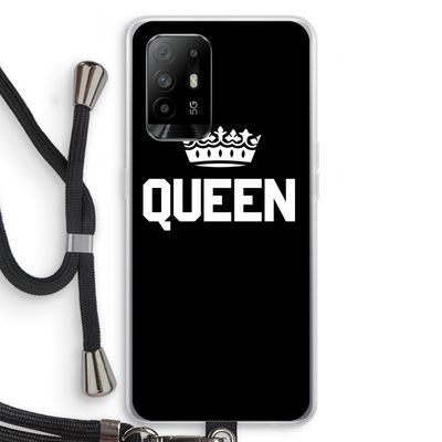Queen zwart: Oppo A95 5G Transparant Hoesje met koord