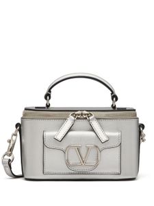 Valentino Garavani mini sac à main Locò métallisé - Gris