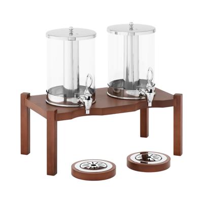 Sapdispenser - 2 x 7 L - koelsysteem - donker houten frame