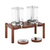 Sapdispenser - 2 x 7 L - koelsysteem - donker houten frame