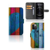 Apple iPhone 12 Pro Max | Book Style Case | Wood Heart - Cadeau voor je Vriend