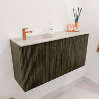Toiletmeubel Mondiaz Joya Dlux | 80 cm | Meubelkleur Shadow | Faye wastafel Ostra Wasbak Links | 1 kraangat