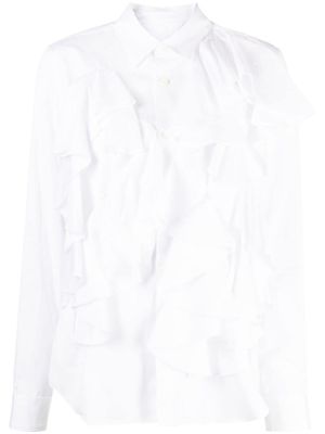 Comme Des Garçons Comme Des Garçons chemise en coton à volants - Blanc