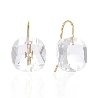 Cilla Jewels Luxe Oorbellen Dames - 925 Zilver, Gouden Afwerking, Transparante Zirkonia