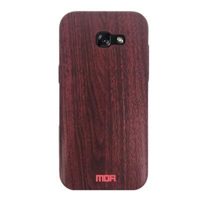 MOFI voor Galaxy A3 (2017) houtstructuur TPU beschermende Back Cover Case(Red)